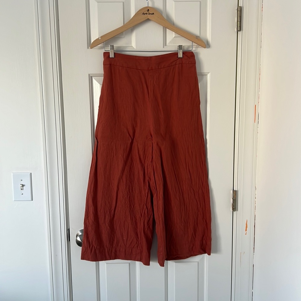 Madewell Wide Leg Linen Cropped Pants